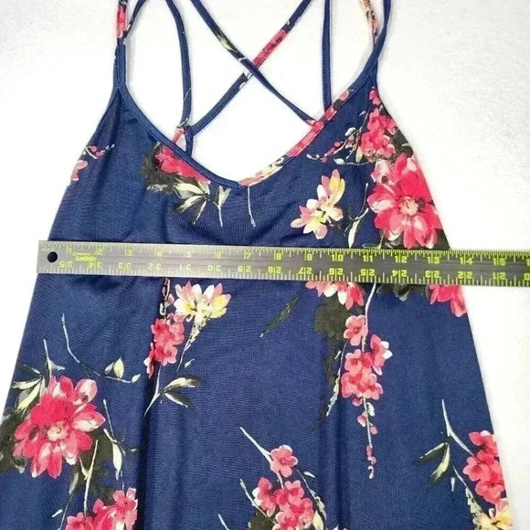 PAPERMOON Strappy Tank Top‎ 2X Navy Blue with Red Yellow White Floral Flowy Soft - Picture 8 of 11